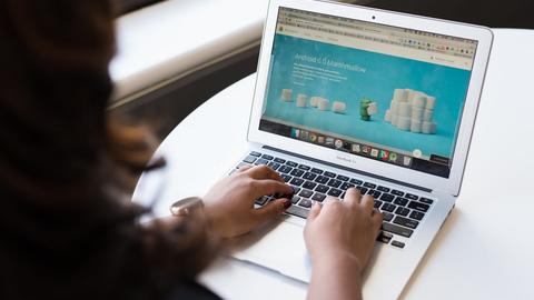 a person using a laptop