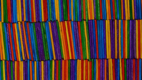 a stack of colored lines