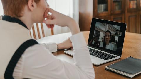 two people chatting via computer