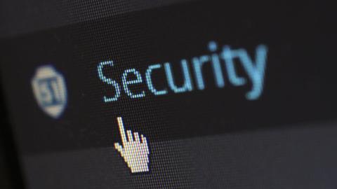 a computer screen with the word Security