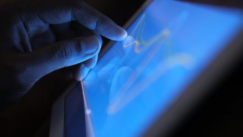 a person using a tablet
