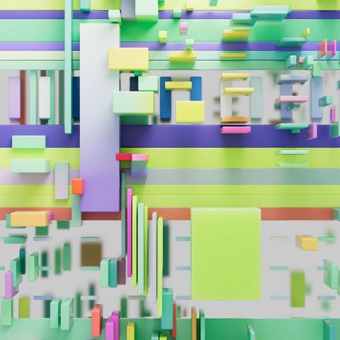 Abstract, AI-generated image of colorful tiles
