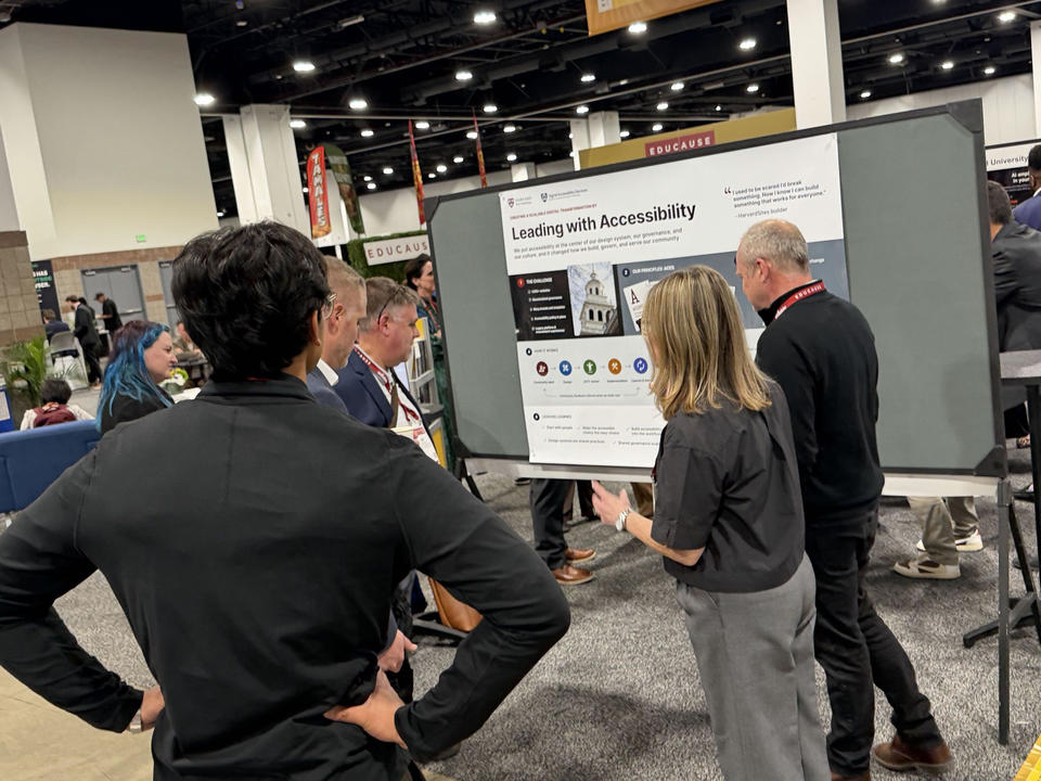 Presenters from HWP in front of poster at Educause 2026