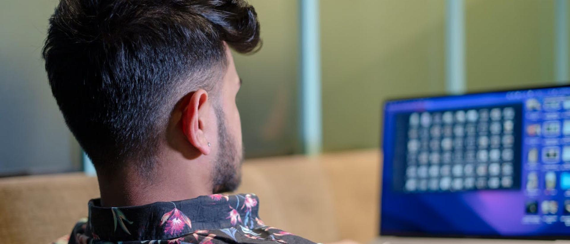 A man using a laptop