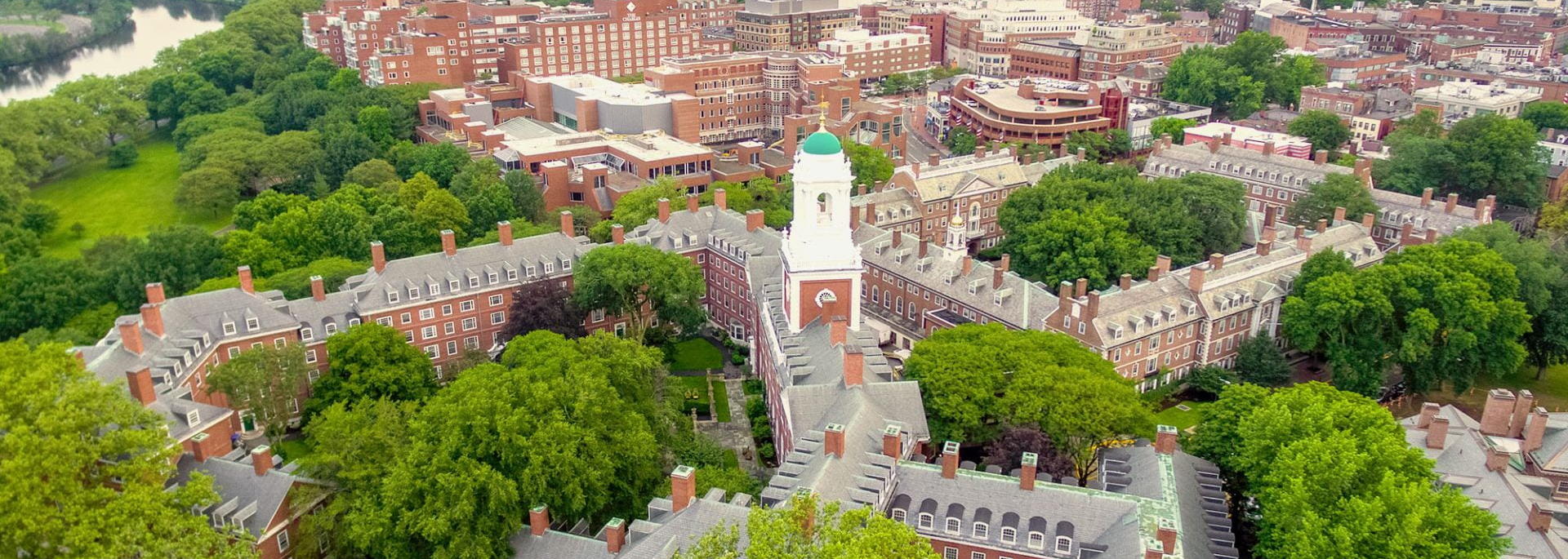 A aerial view of Harvard's campus